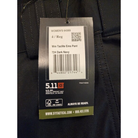 5.11 Tactical 64369-724 TACLITE EMS Women's Size 4R Dark Navy Blue Brand New - Picture 5 of 7